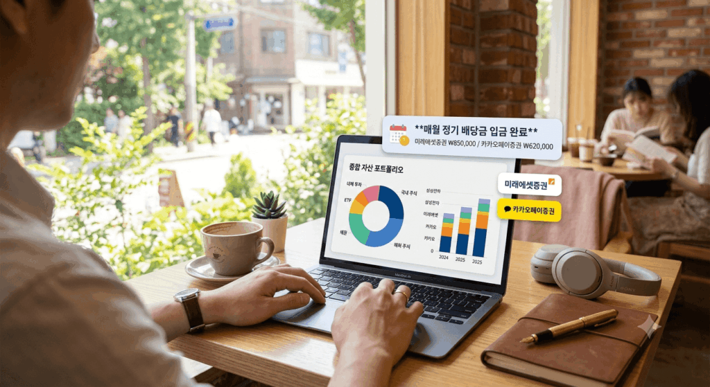 카카오페이증권 미래에셋증권 계좌를 통한 미국 주식 및 고배당주 분할매수 전환 플랜